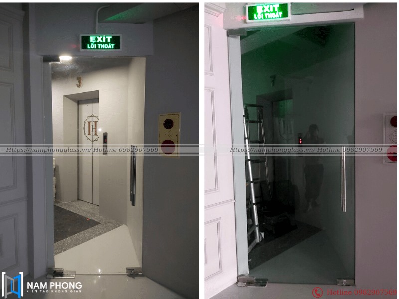 Cửa kính thủy lực 1 cánh