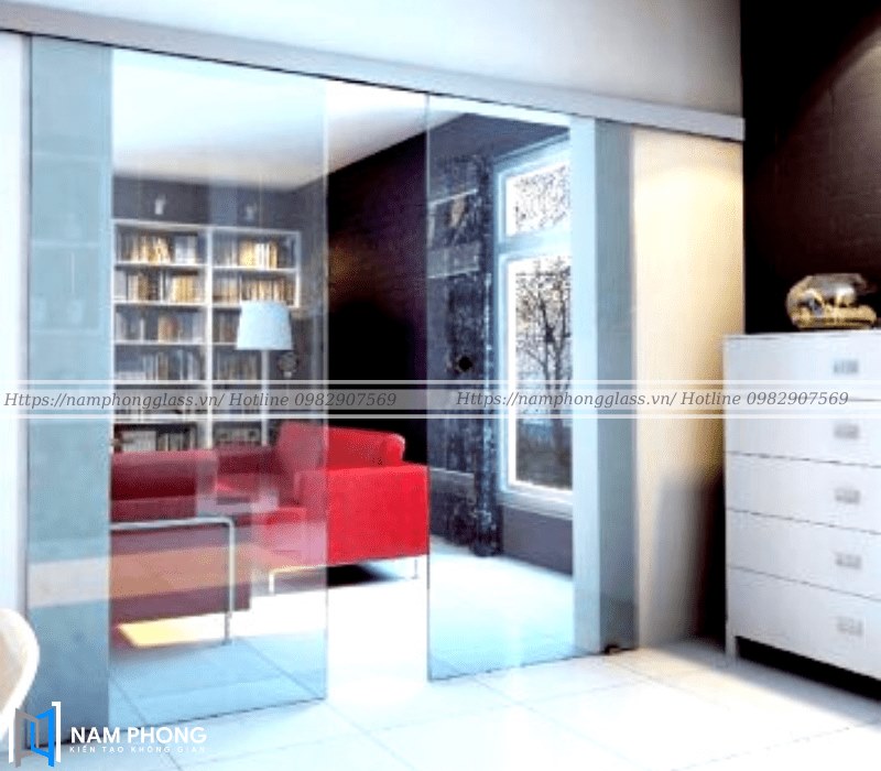 Cửa kính lùa ray U nhôm