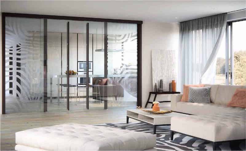 vách kính cường lực phòng khách