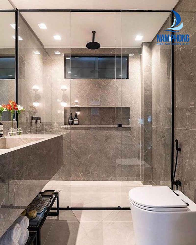 thiết kế phòng tắm kính