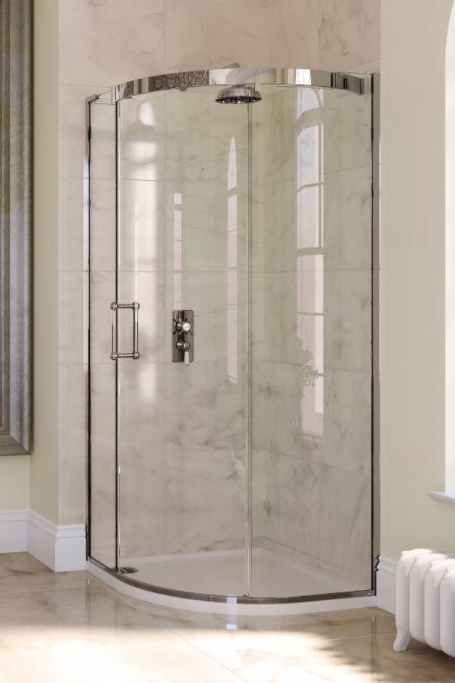 Mẫu cabin tắm kính uốn cong kiểu dáng hiện đại mang lại tính thẩm mỹ cao