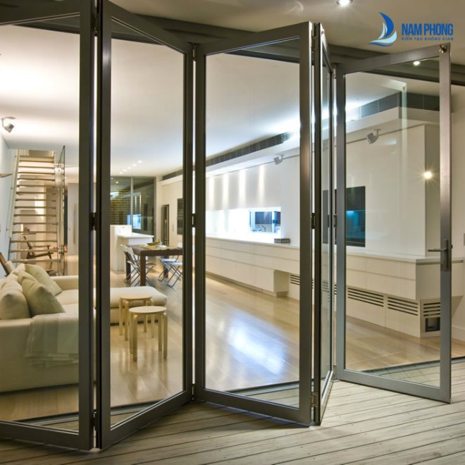 Cửa kính mở xếp gấp thiết kế hiện đại, đẹp nhất
