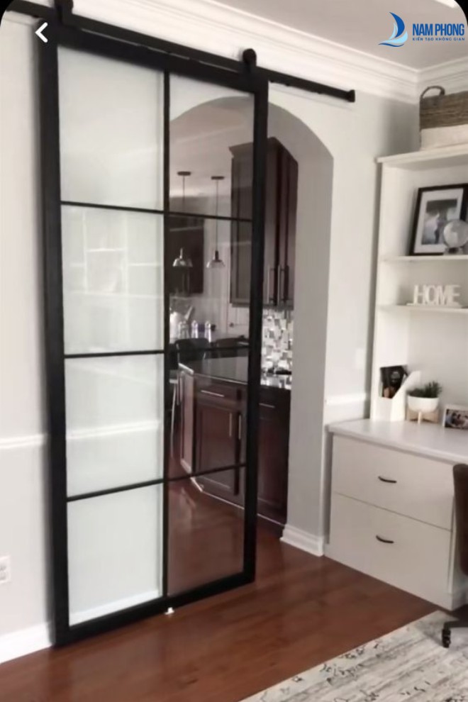 Mẫu cửa lùa 1 cánh thiết kế hiện đại, sang trọng