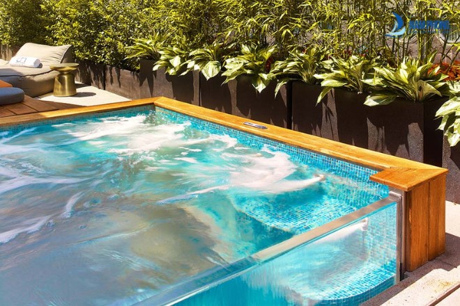 Vách tấm kính cho bể bơi