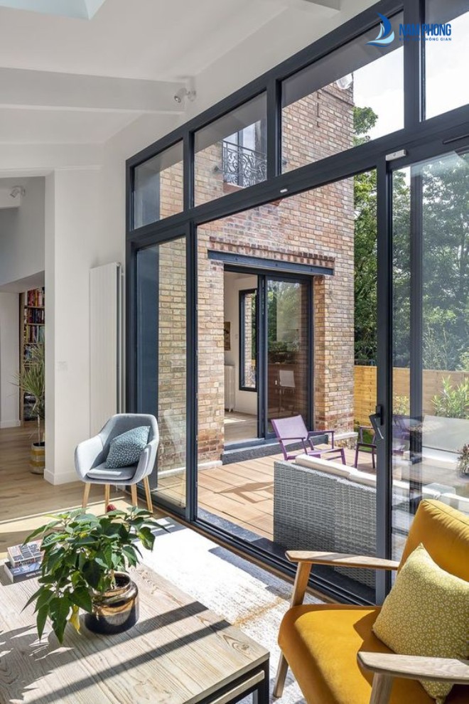 Cửa Nhôm Xingfa Hệ 93? Bảng Giá, Mẫu Cửa Đẹp, Hiện Đại Mẫu cửa nhôm Xingfa 63 phòng khách