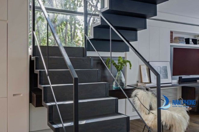 Mẫu cầu thang nghệ thuật kiểu dáng hiện đại