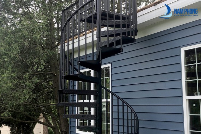 Mẫu cầu thang xoắn ốc ngoài trời đẹp nhất